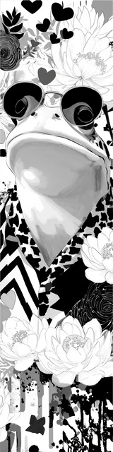 Free printable frog bookmark to color featuring a frog wearing sunglasses